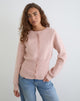 Image of Subra Long Sleeve Cardigan in Pink