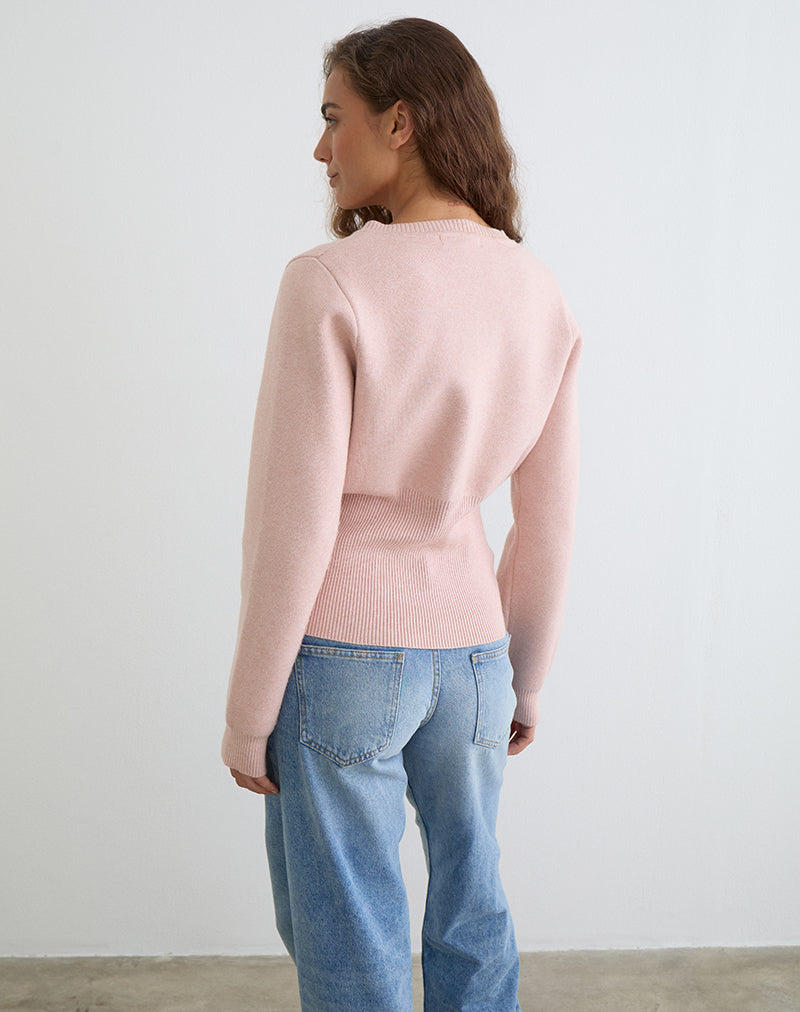 Image of Subra Long Sleeve Cardigan in Pink