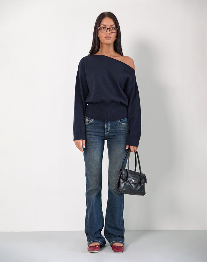 Image of Suena Asymmetric Jumper in Navy