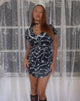 Image of Sulani Mini Dress in Black with Pearl and Bow Print