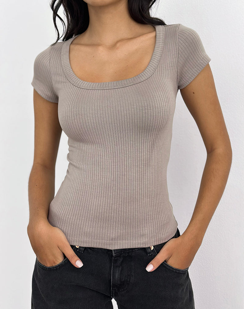 Image of Sumala Tee in Thick Rib Moon Rock