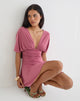 Image of Sunmi Mini Dress in Cupro Raspberry