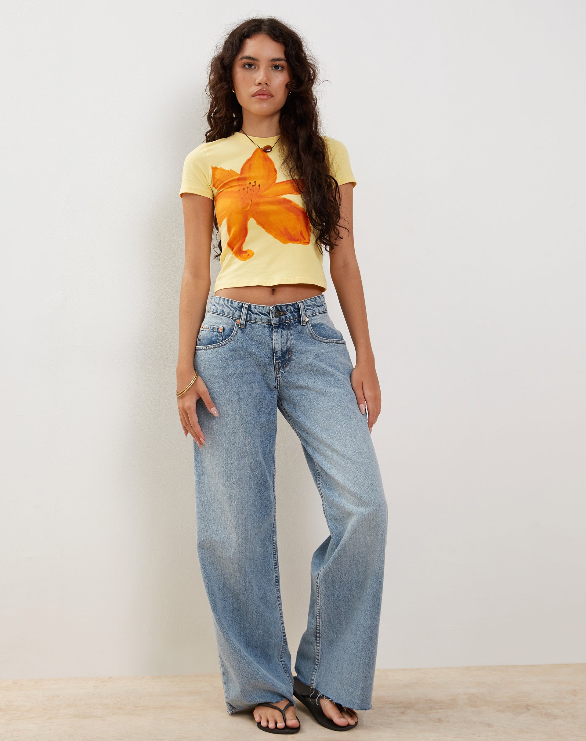 house on the hill yellow flower L/S tee t*t様 house on the