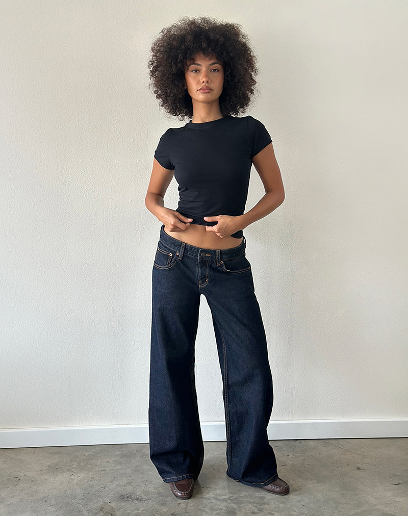 Low Rise Parallel Jeans in Indigo