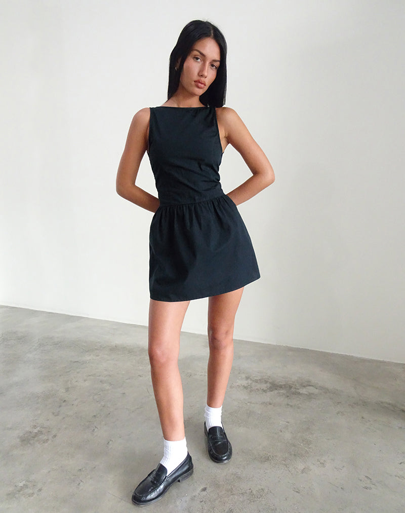 Image of Taleshi Mini Dress in Black with Tap Shoe Off White Bows