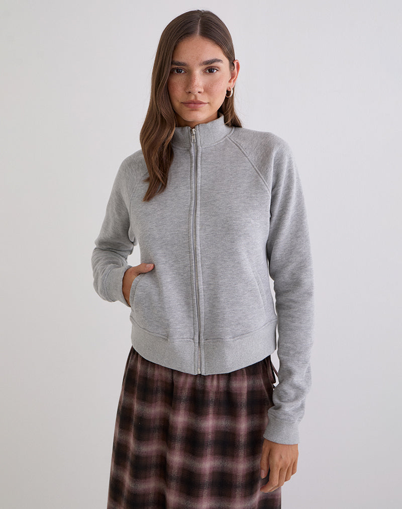 Image of Tamayo Zip Turtleneck Jumper in Grey Marl