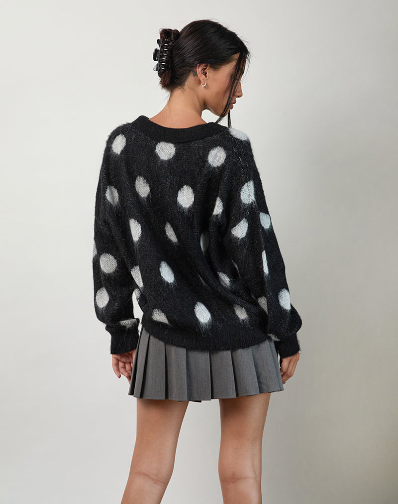 Image of Tamika Oversized Jumper in Polka Black