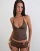 Image of Tarikh Swim Tank Top in Shimmer Brown