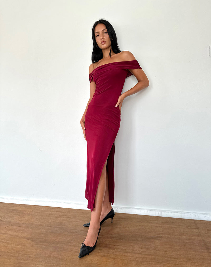 Burgundy red clearance maxi dress