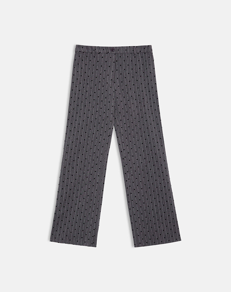 Image of Tatina Trouser in Charcoal with Polka Pinstripe