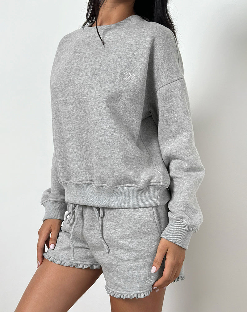 Image of Agusta Frill Short in Grey Marl with M Emblem