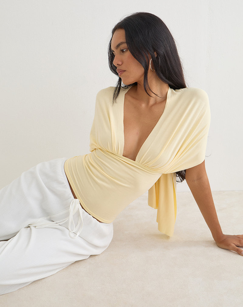 Tex Tie Back Top in Lemon