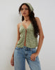 Image of Tezza Tie Front Cami Top in Ditsy Floral Green