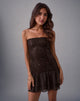Image of Tinosa Corset Dress in Ruffle Sequin Brown