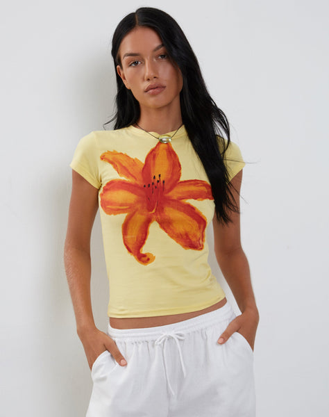 Lemonade with Summer Flower Print Baby Tee | Tiona – motelrocks
