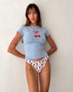 Image of Tiona Tee in Nantucket Blue with Cherry Print