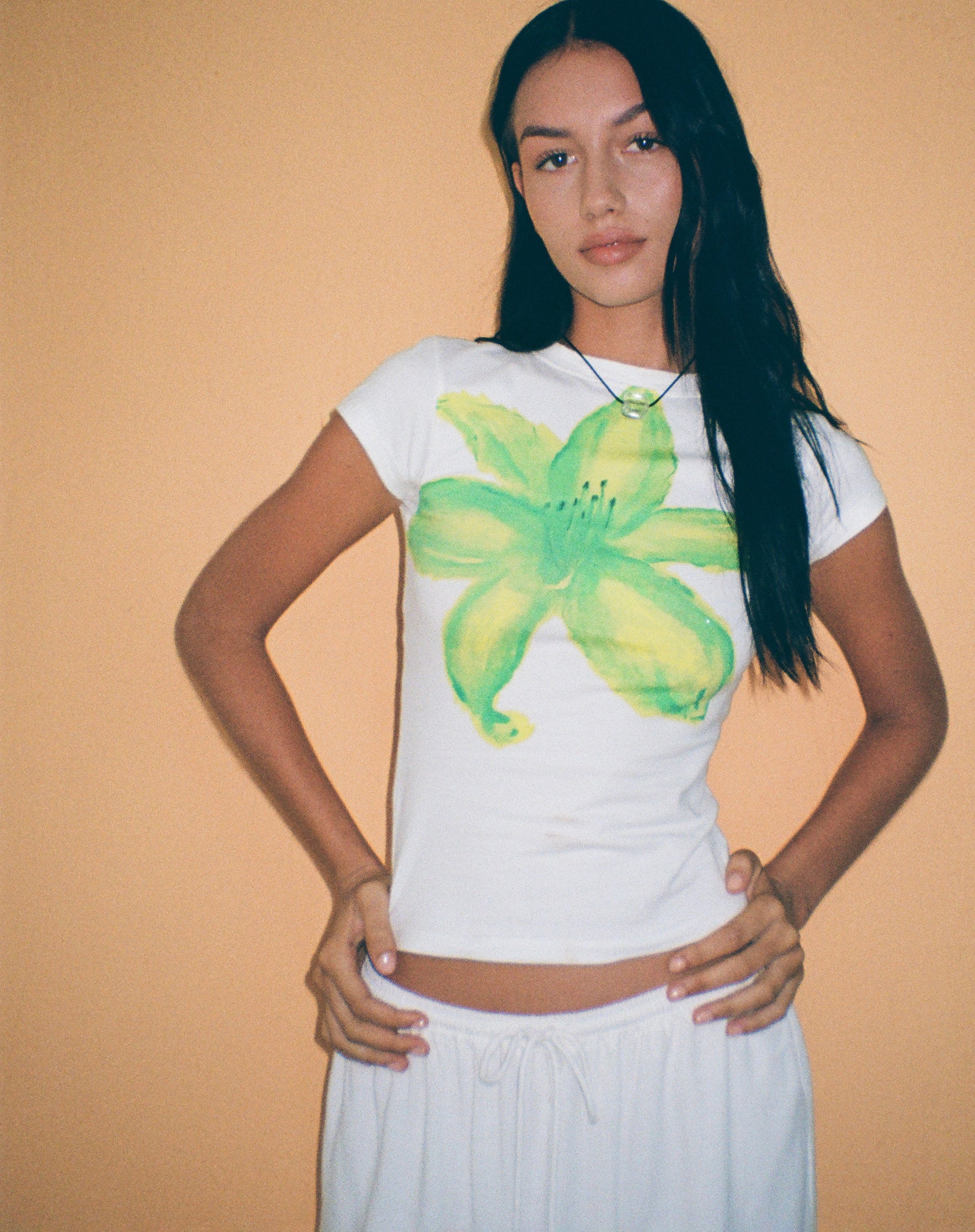 Image of Tiona Printed Tee in Summer Flower Lime