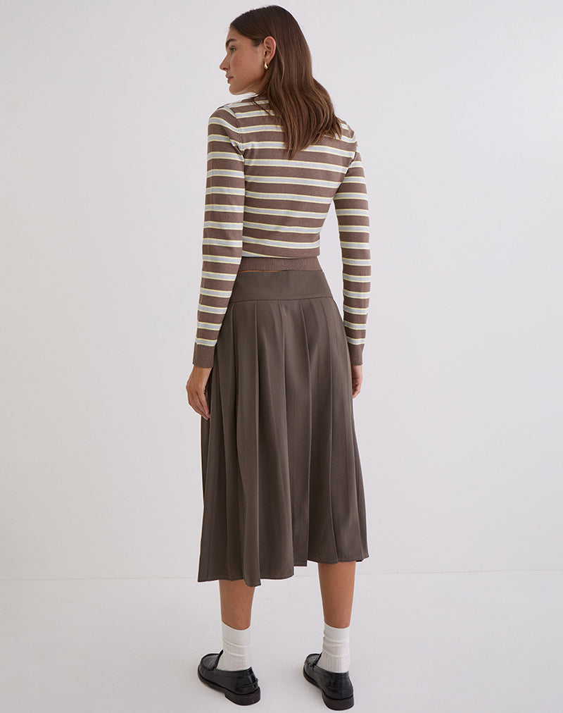 Image of Tisrah Midi Skirt in Truffle