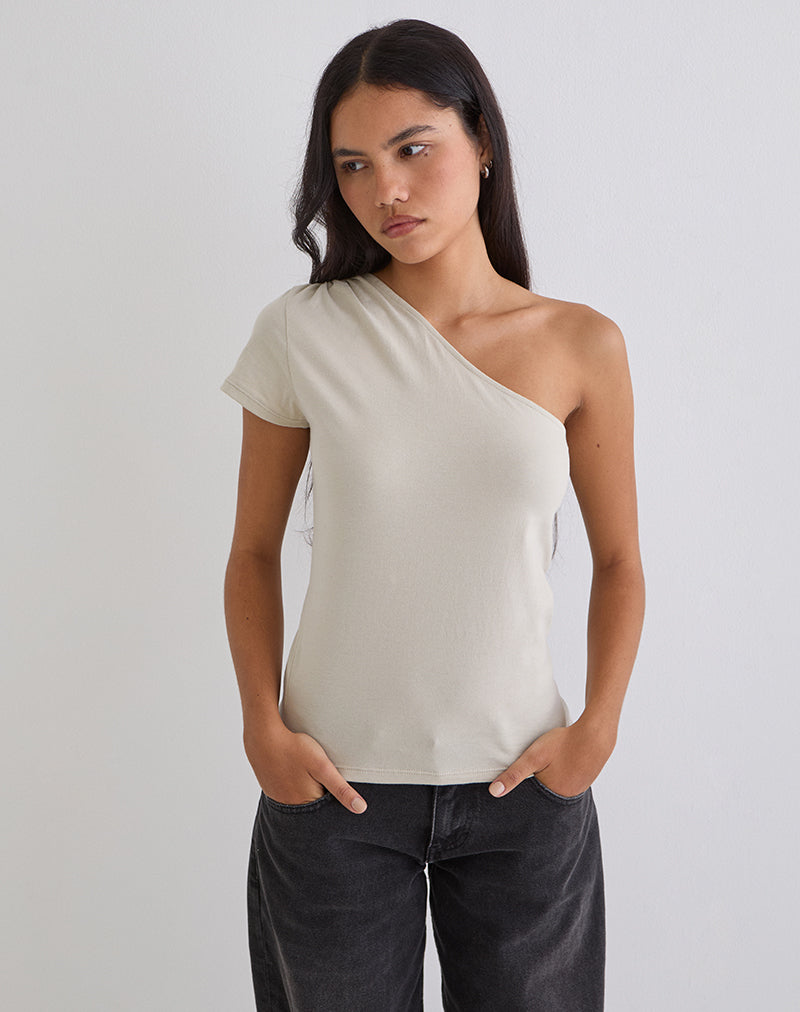 Image of Tokiki One Shoulder Top in Jersey Ecru