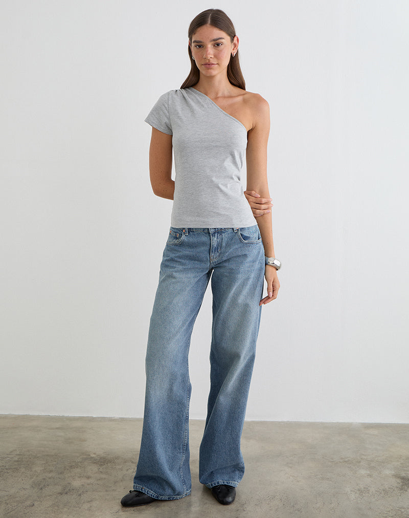 Tokiki One Shoulder Top in Jersey Misty