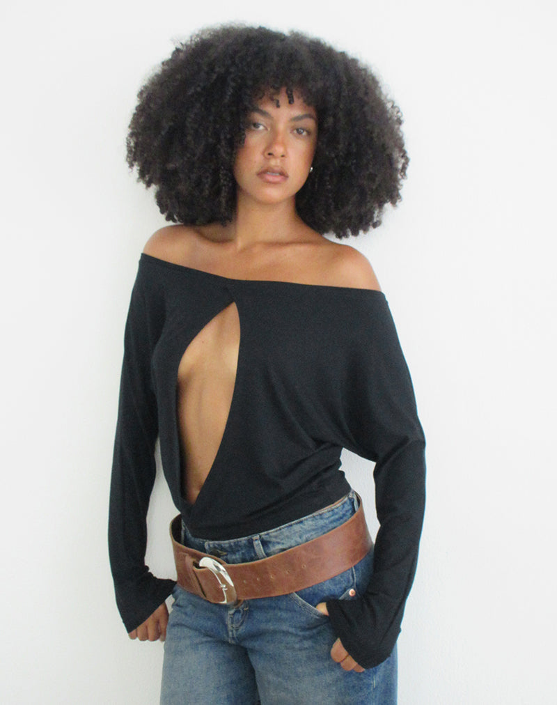 Image of Toshi Long Sleeve Top in Jersey Black