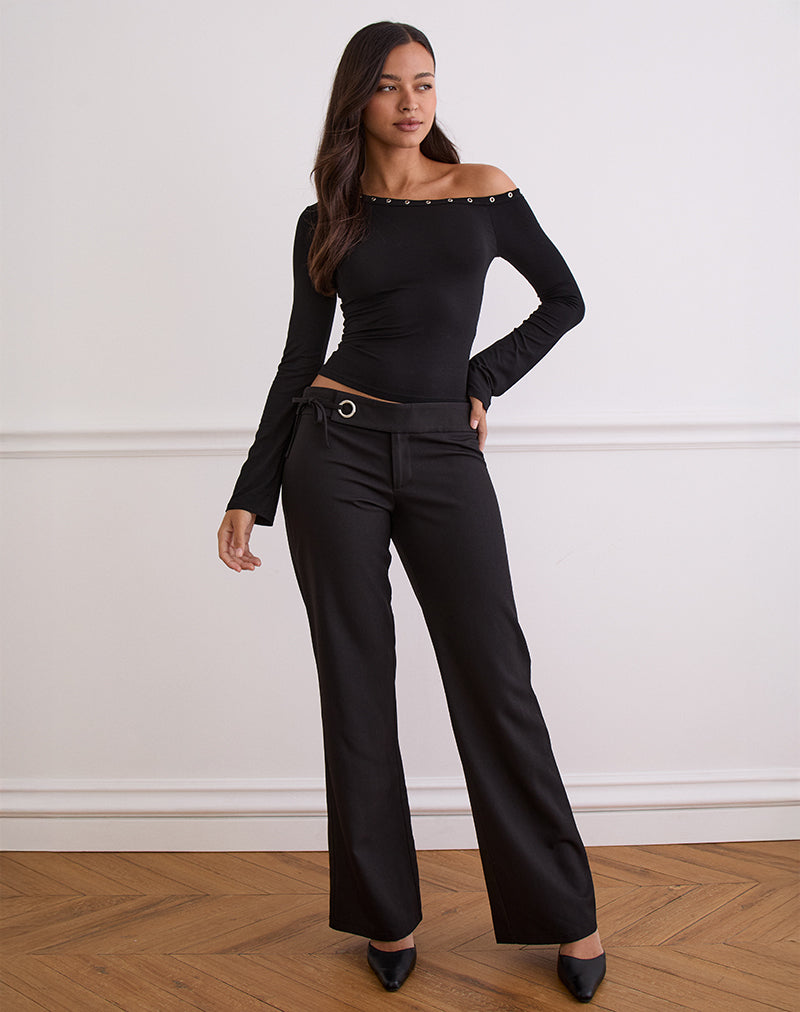 Image of Tova Tie Tailoring Trousers in Black