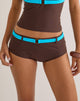 Image of Avi Swim Short in Brown with Blue Belt