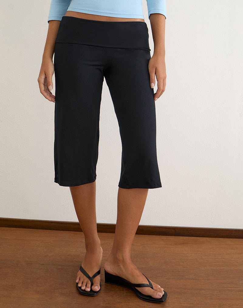 Image of Wanti Capri Trouser in Rayon Jersey Black