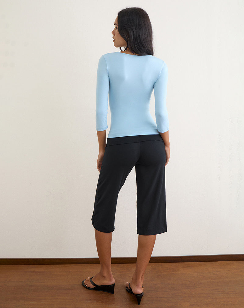 Image of Wanti Capri Trouser in Rayon Jersey Black
