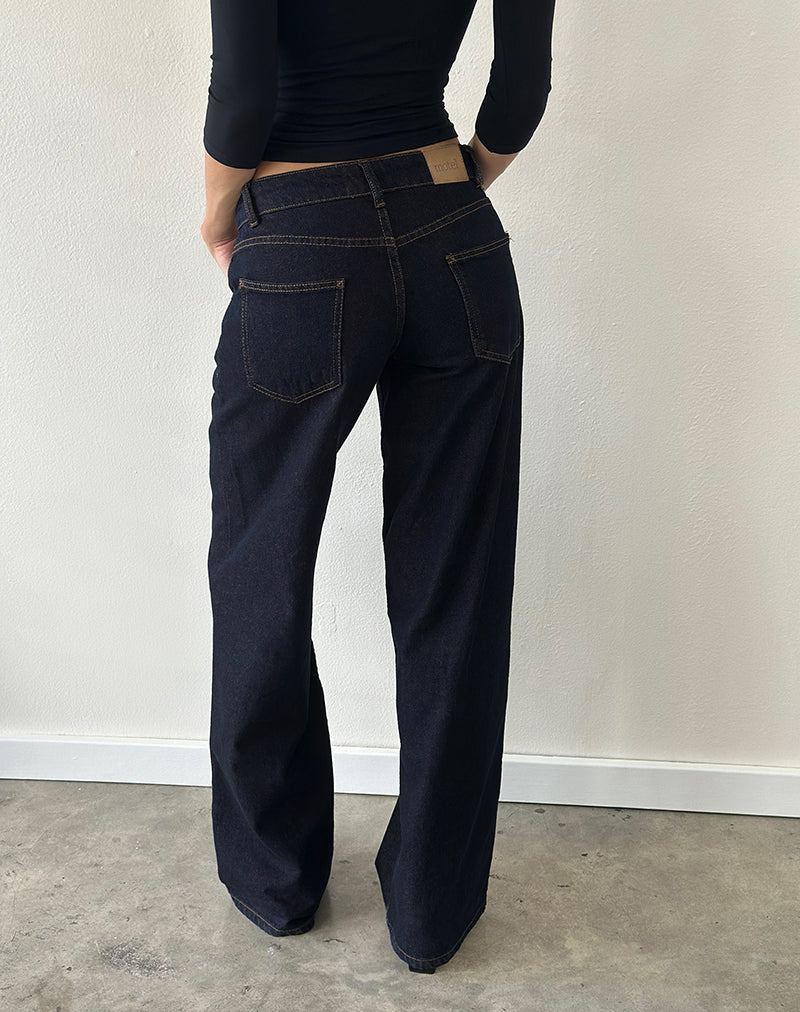 Image of Roomy Extra Wide Low Rise Jeans in Indigo
