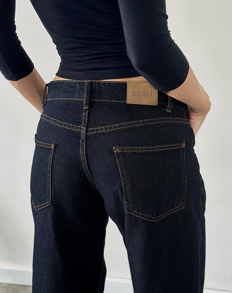 Image of Roomy Extra Wide Low Rise Jeans in Indigo