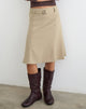 Image of Anica Midi Skirt with Belt in Beige