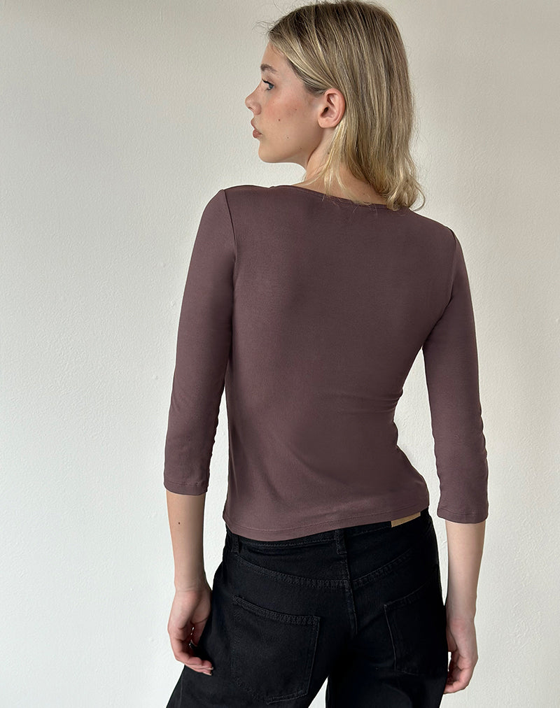 Image of Trudis Wrap Top in Rayon Jersey Peppercorn