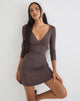 Image of Trudita Mini Dress in Rayon Jersey Peppercorn Brown