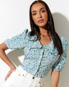 Image of Tucci Top in Flower Power Blue
