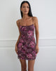 Image of Turu Mini Dress in Abstract Rose Pink and Plum