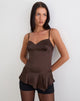 Image of Turuti Cami Top in Satin Dark Brown