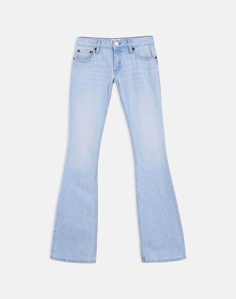 Image of Ultra Low Rise Flare Jean in Sky Blue