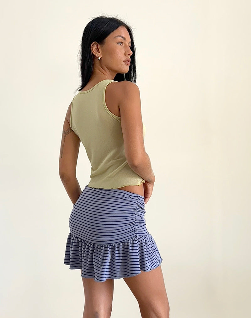 Image of Nefeli Mini Skirt in Blue and Black Stripe