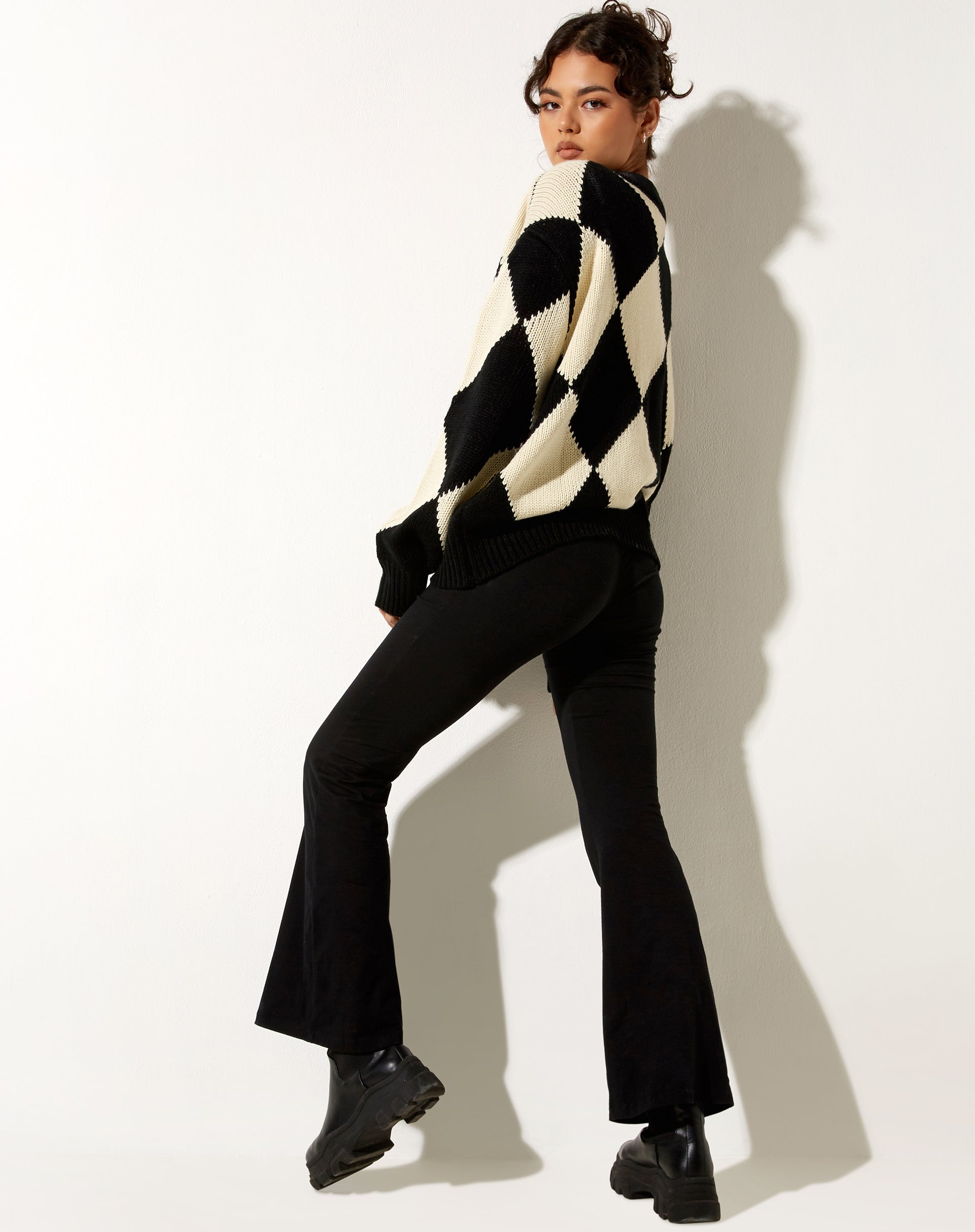 Image of Uriela Cardi in Harlequin Black and Off White