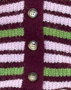 Green Pink and Burgundy Stripes