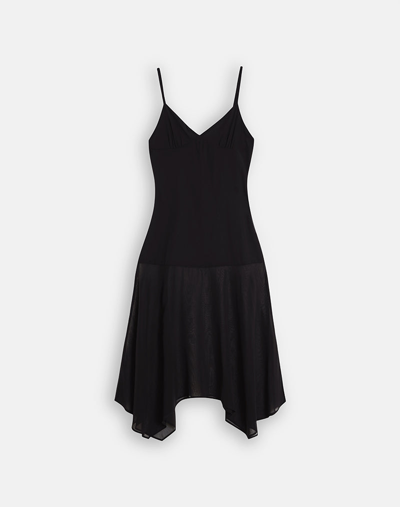 Image of Vakare Midi Dress in Chiffon Black