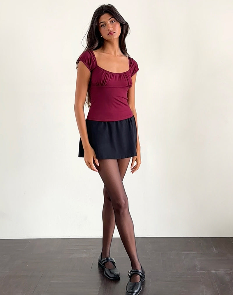 Image of Vardah Top in Burgundy Jersey