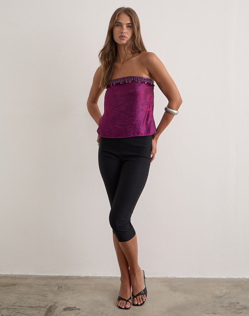 Image of Vars Top in Glitter Chiffon Deep Purple