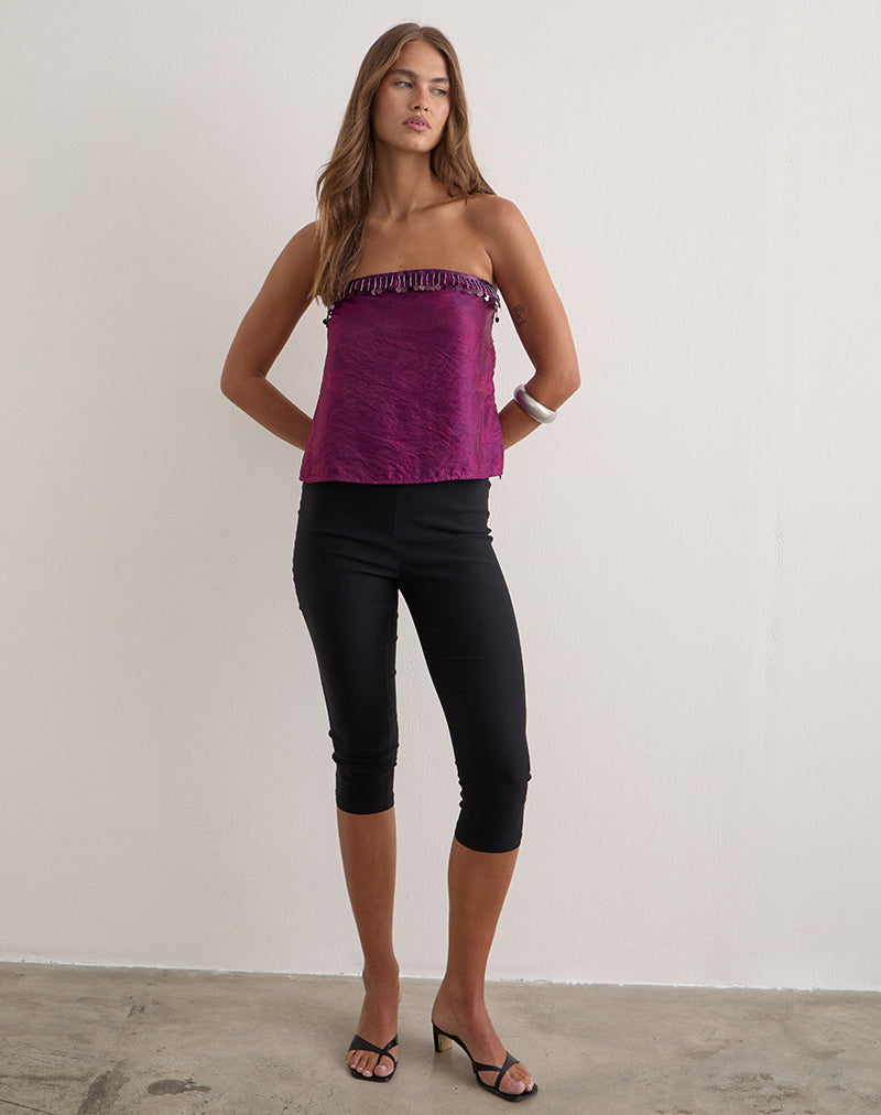 Image of Vars Top in Glitter Chiffon Deep Purple