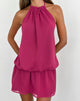 Image of Veloria Mini Dress in Dark Rose