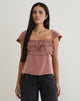 Image of Venaro Double Layer Top in Satin Dusty Pink