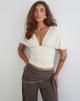 Image of Vernia Plunge Batwing Top in Cupro Cream