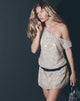 Image of Vora One Shoulder Mini Dress in Sequin Nude
