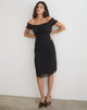 Image of Watimu Midi Dress in Chiffon Black